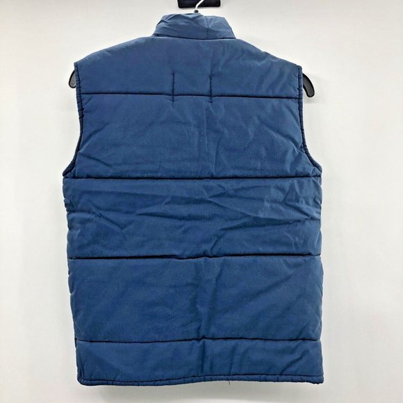Vintage Puffer Vest Mens S Used Blue Insulated - Picture 2 of 9